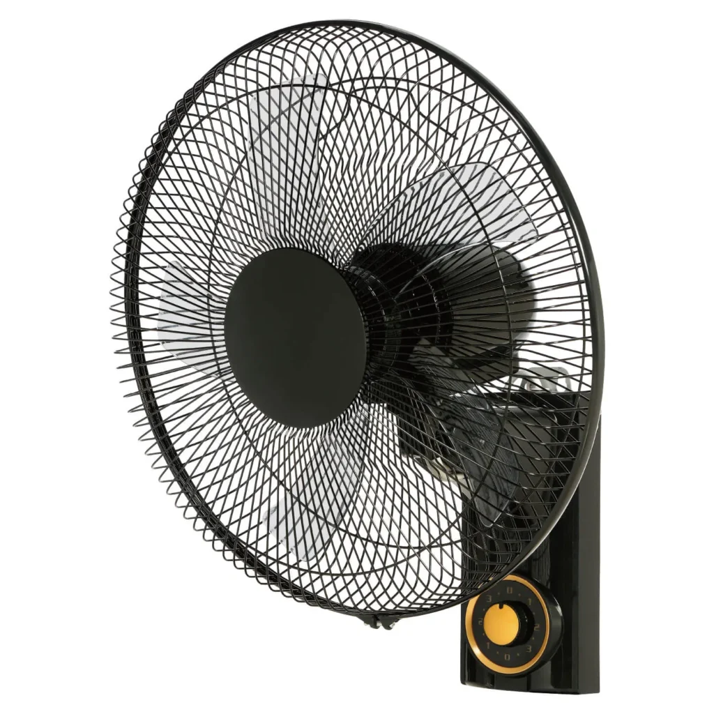 Ventilador de Pared Negro con Múltiples Velocidades