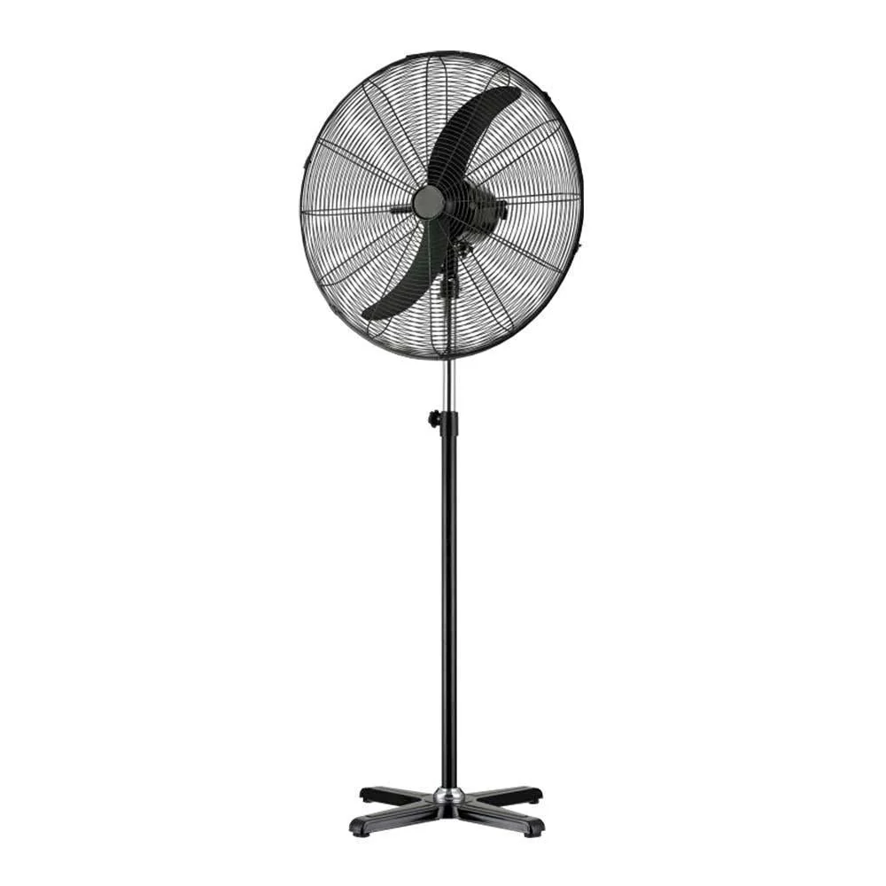 Ventilador Industrial de Pie de Alta Velocidad con Base de Cruz (Negro)