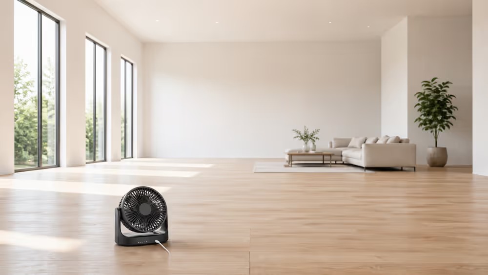 Limitaciones de un ventilador recargable en una habitación grande