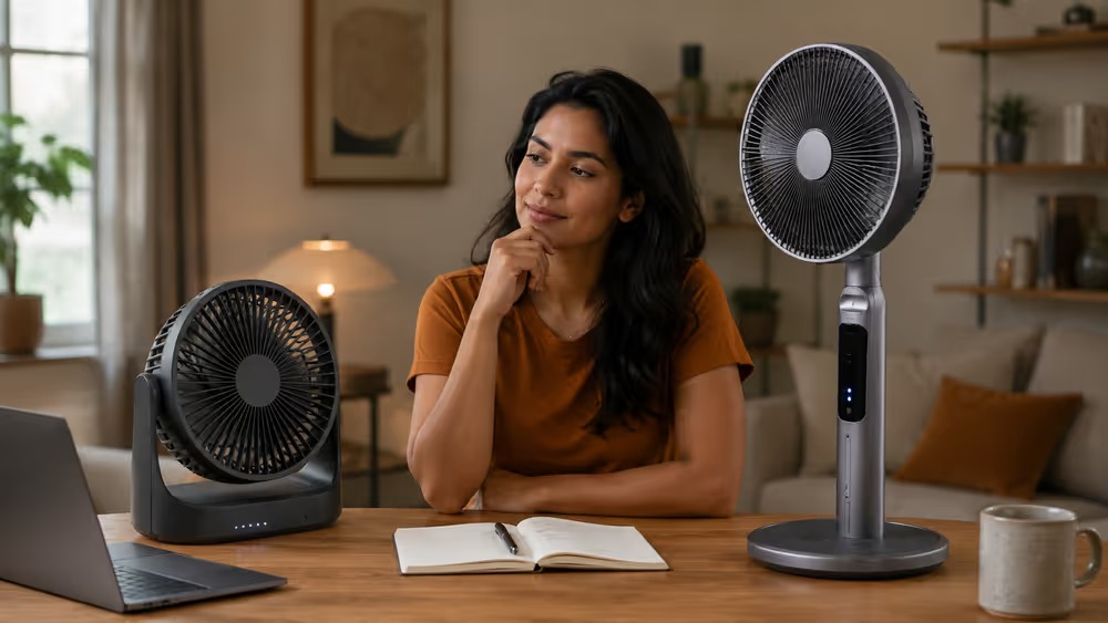 Comparación de opciones antes de elegir un ventilador recargable